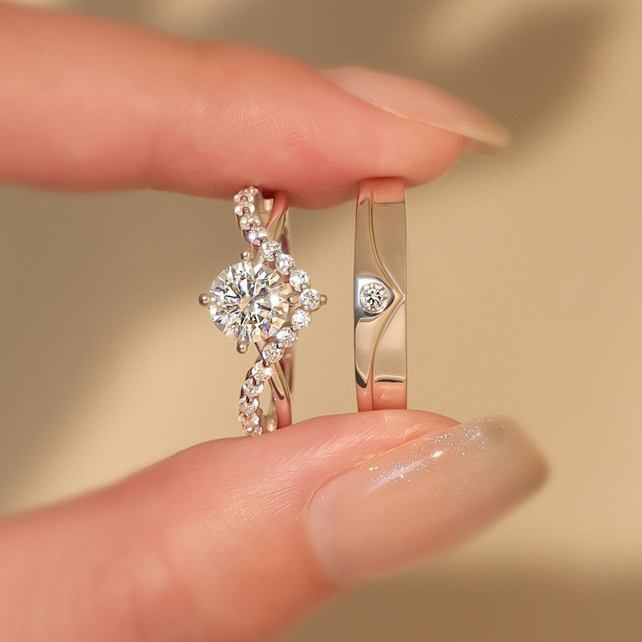 Crown Love One Pair Of Lovers Rings