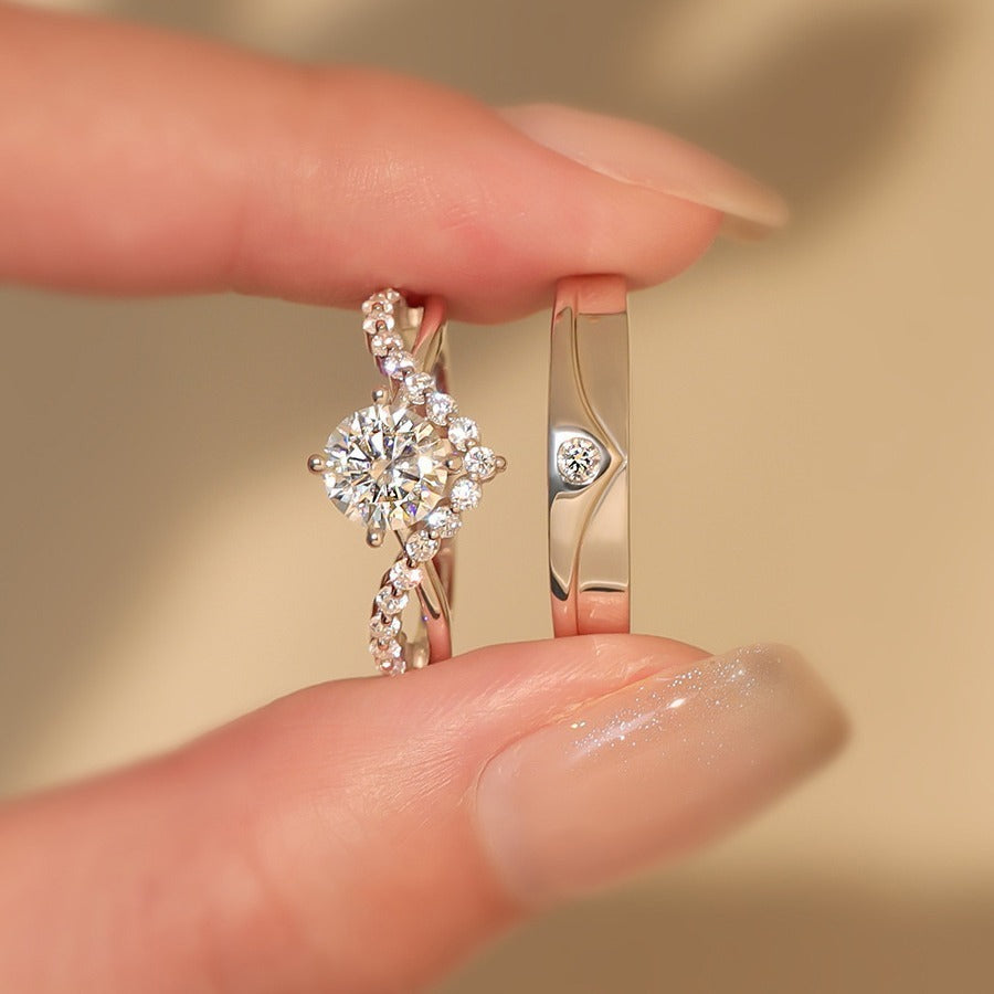 Crown Love One Pair Of Lovers Rings