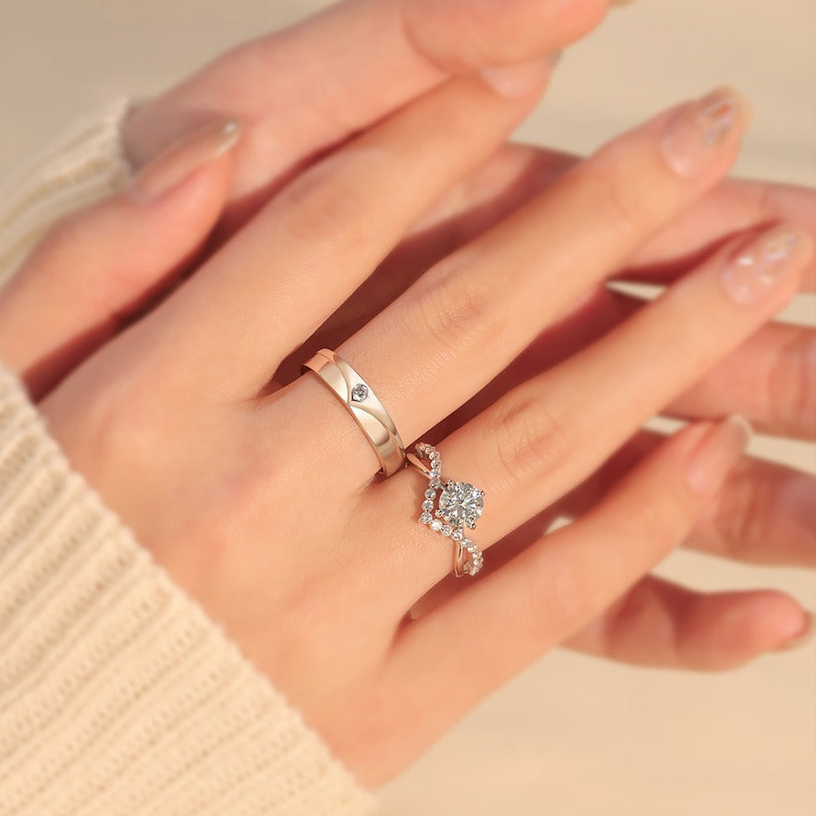 Crown Love One Pair Of Lovers Rings