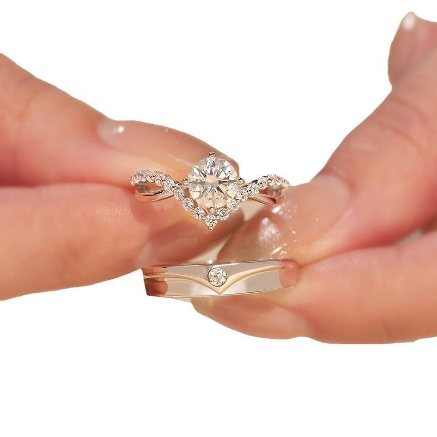 Crown Love One Pair Of Lovers Rings