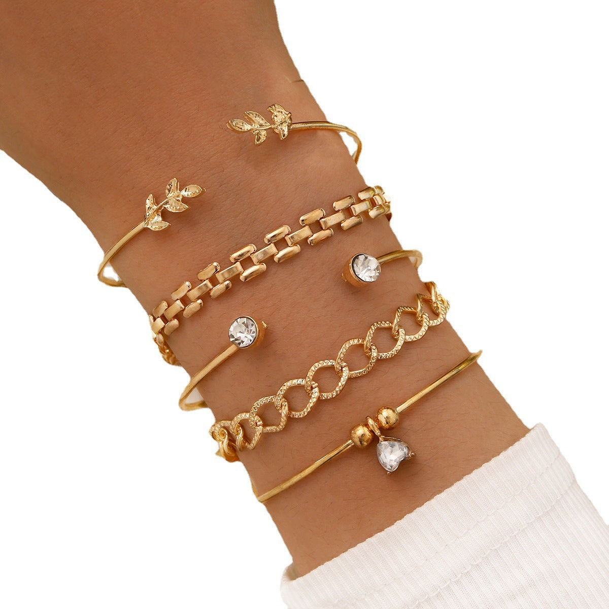 Ensemble de 5 bracelets de perles tendance pour femmes