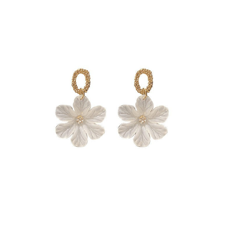 Boucles d'oreilles élégantes en acrylique avec fleurs