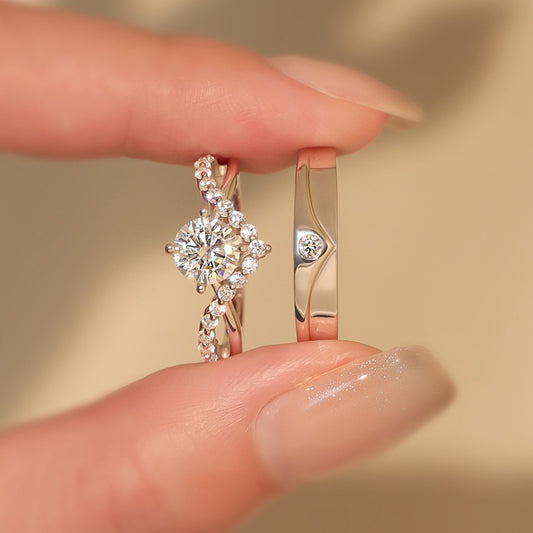 Crown Love One Pair Of Lovers Rings