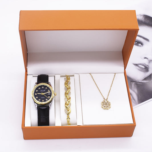 Coffret cadeau montre femme neuf collier bracelet trois pièces