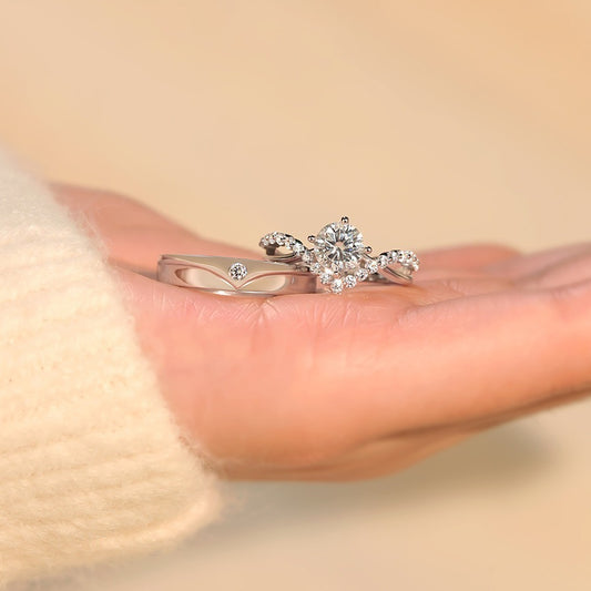 Crown Love One Pair Of Lovers Rings