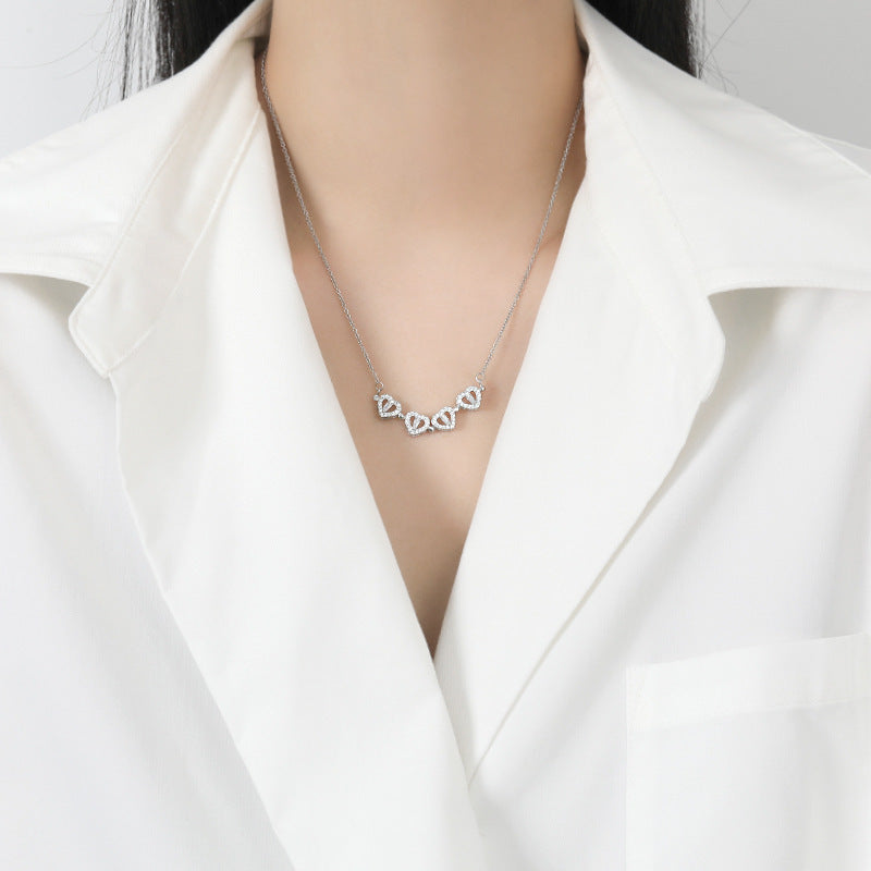 Double Charm Necklace – Heart & Clover
