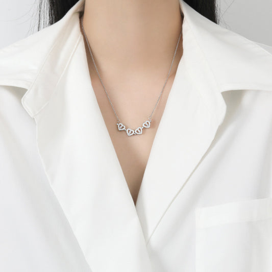 Double Charm Necklace – Heart & Clover