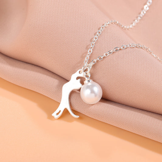 Cat Pearl Pendant Necklace