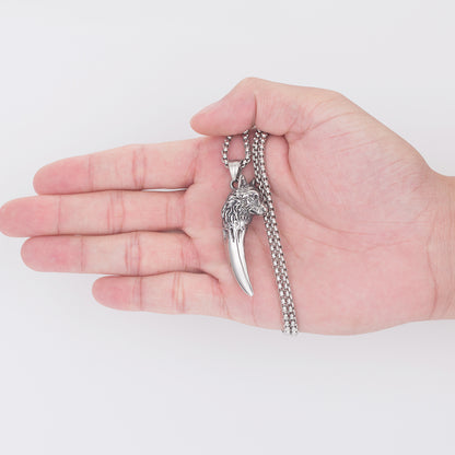 Hip Hop Retro Wolf Head Titanium Steel Necklace